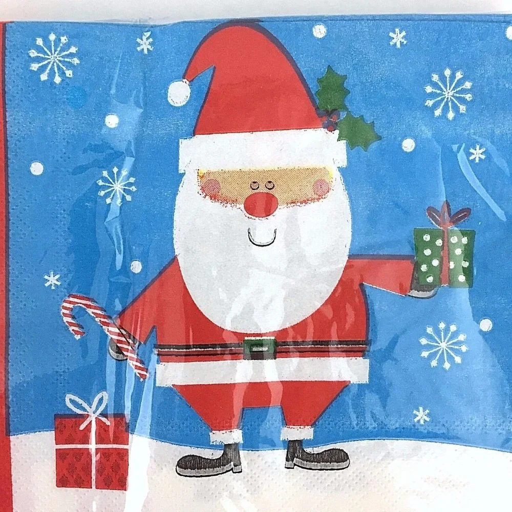 Christmas House Santa Claus Reindeer Party Napkins 20 Count 2 Ply 13 x 13 Inches